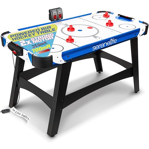 SereneLife 58" Air Hockey Game Table with Strong Motor, Digital LED Scoreboard, Puck Dispenser & Complete Accessories von SereneLife