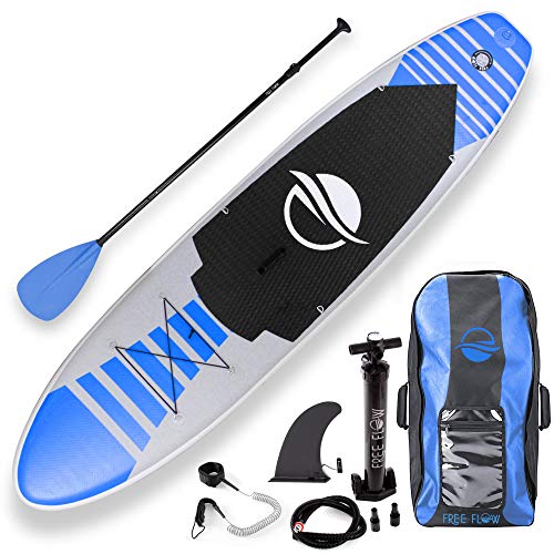 SereneLife Inflatable Stand Up Paddle Board (6 Inches Thick) with Premium SUP Accessories & Carry Bag | Wide Stance, Bottom Fin for Paddling, Surf Control, Non-Slip Deck | Youth & Adult Standing Boat von SereneLife