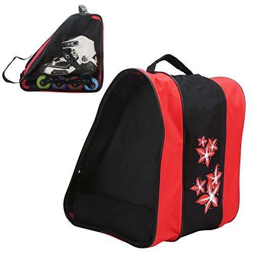 Serlium Schlittschuhtasche, 3-lagige Schlittschuhtasche Nylon Rollschuhtasche für Kinder & Erwachsene Rollschuh(Rot) von Serlium