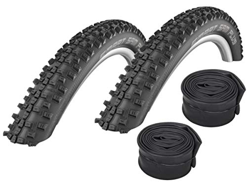 Set: 2 x Schwalbe Smart Sam Plus Pannenschutz Reifen 26x2.25 + Schwalbe SCHLÄUCHE Autoventil von Schwalbe