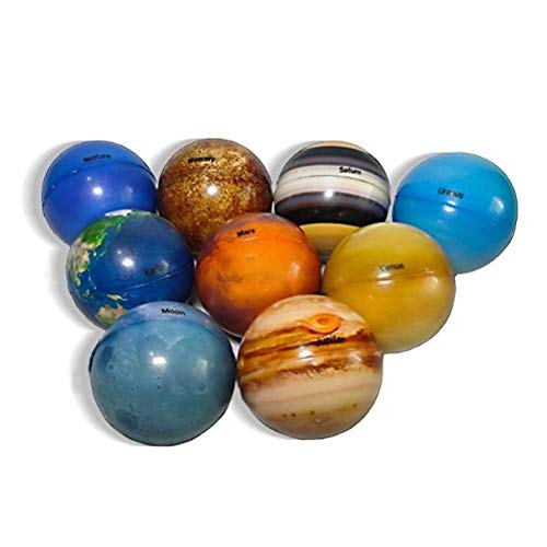 Bouncing Balls, 9 Kugeln der Feder des Planeten des Sonnensystems, Weiche Schwammkugel Gedruckt Einfarbig Bouncing Ball von Settoo