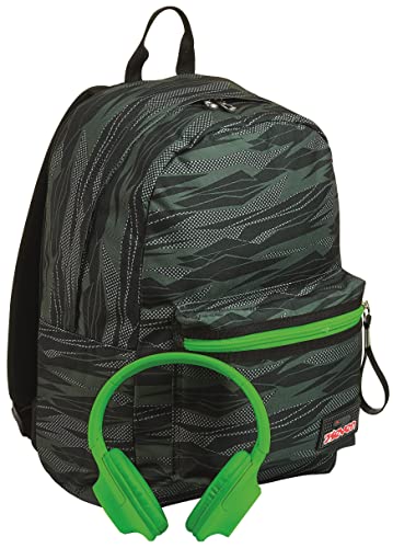 Seven School Backpack, Imusicpack, inklusive Soft-Touch-Kopfhörern, Öko-Material, Unisex, Kinder und Jugendliche, Outdoor & Freizeit, grün, Einheitsgröße von Seven