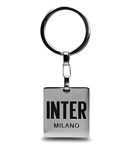 INTER-Logo Schlüsselanhänger aus Stahl mit Ky Asset an der Seite, Grau, Kinder und Jugendliche, Sport & Fußball, grau, Taglia unica von Seven