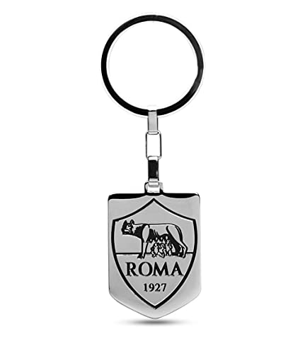 Schlüsselanhänger Roma Logo aus Stahl mit Ky Asset Seite, grau, Kinder und Jugendliche, Sport & Fußball, grau, Taglia unica von Seven