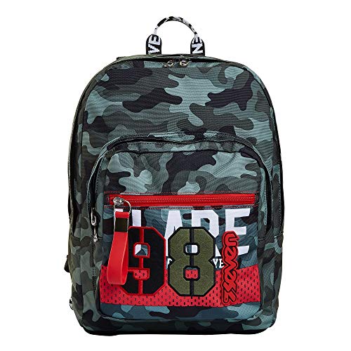 Seven Rucksack, Backpack für Schule, Uni & Freizeit, Geräumige Schultasche für Teenager, Mädchen und Jungen, mit Trinkflaschenfach, mehrfarbig, italienisches Design, EXTRA FIT CREW von Seven