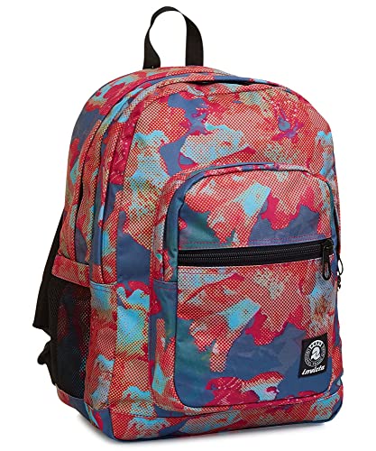 Invicta Rucksack aus nachhaltigem Stoff, Backpack mit Trinkflaschenfach, Laptopfach, Extra Platz - 38 LT - Unisex, für Schule, Sport und Freizeit, italienisches Design, mehrfarbig, JELEK FANTASY von Seven