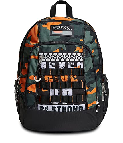 Seven Rucksack, Backpack für Schule, Uni & Freizeit, Geräumige Schultasche für Teenager, Mädchen, Jungen, Gepolsterter Schulranzen; mit Laptopfach -Advanced Camoupix Boy, mehrfarbig von Seven