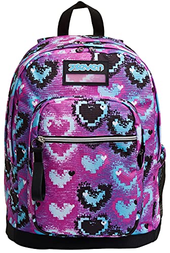 SEVEN RUCKSACK NEW FIT GLOSSY GIRL Backpack für Schule, Uni & Freizeit, Geräumige Schultasche für Teenager, Mädchen und Jungen, mit Trinkflaschenfach, rosa, italienisches Design von Seven