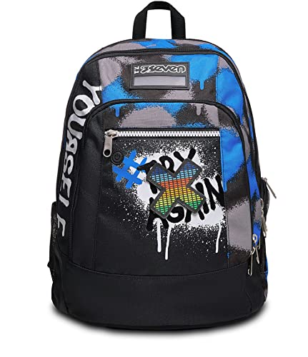 Seven Rucksack, Backpack für Schule, Uni & Freizeit, Geräumige Schultasche für Teenager, Mädchen, Jungen, Gepolsterter Schulranzen; mit Laptopfach -Advanced Space Check , blau von Seven