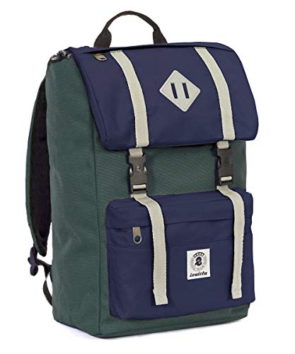 Seven Invicta Rucksack — Shot-Pack — Grün/Blau — gepolsterte PC- und Tablet-Tasche — American 28 l, Einheitsgröße von Seven