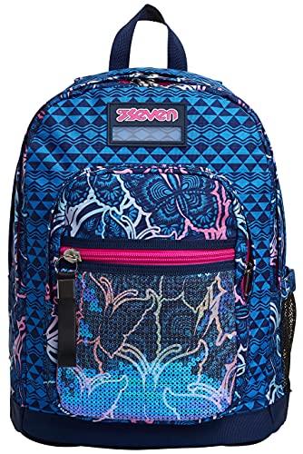 RUCKSACK NEW FIT SEVEN GRACEFUL GIRLBackpack für Schule, Uni & Freizeit, Geräumige Schultasche für Teenager, Mädchen und Jungen, mit Trinkflaschenfach, violett, italienisches Design von Seven