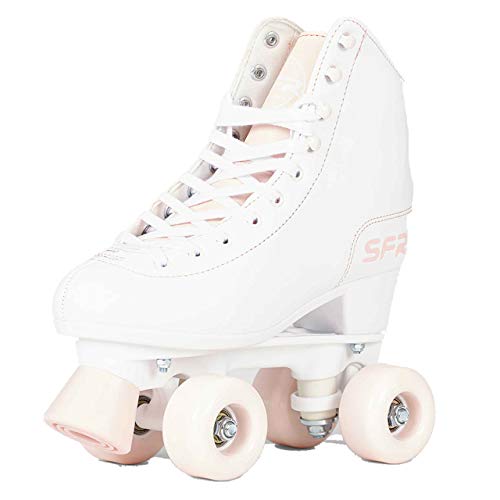 SFR Skates Figure Quad Skates Rollschuhe für Kinder, Jugendliche, Unisex, Mehrfarbig (White/Pink), 37 von SFR Skates