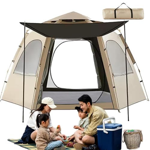 Sghtil Camping-Pop-Up-Zelt, Instant-Pop-Up-Campingzelte | Automatisches wasserdichtes Kuppelzelt für 5–8 Personen,Atmungsaktives, einfach aufzubauendes Zelt, tragbares Campingzelt zum Wandern und von Sghtil