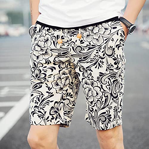 Kurze Hose Herren Strandshorts Persönlichkeitsdruck Sommer Atmungsaktiv Lässig Herren Shorts Lockere Shorts 4XL Blau von ShFhhwrl