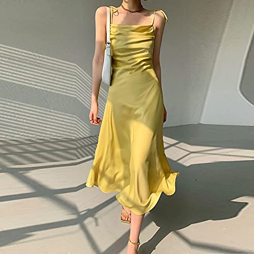 ShFhhwrl Damen Retro Dresses Kleider Damen Schickes Einteiliges Kleid Korea Bandage Design Elegante Midikleid von ShFhhwrl