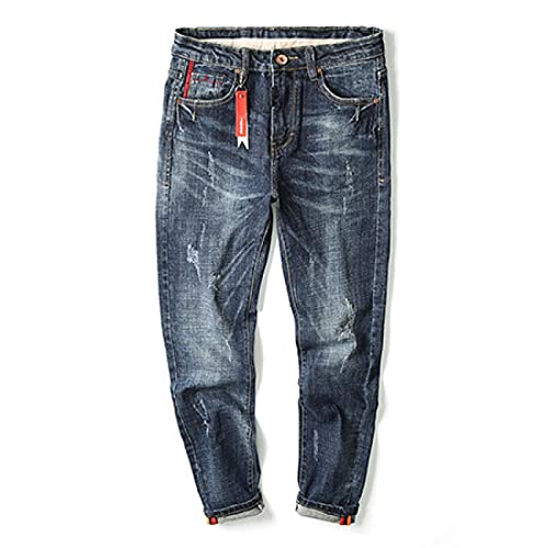 ShFhhwrl Jeans Mens Jeans Elastic Loose Jeans Hosen Herren Jeans 36 Blau von ShFhhwrl