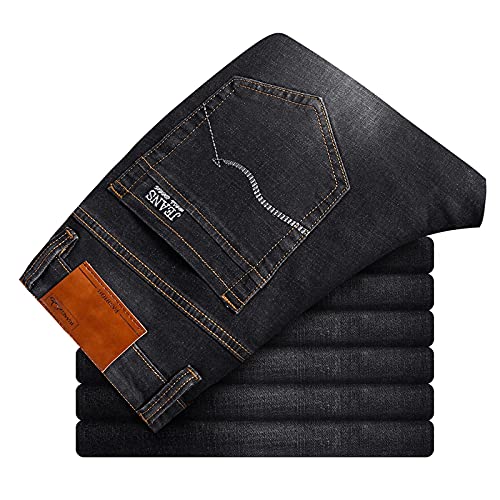 ShFhhwrl Jeans Mens Jeans Herren Stretch Jeans Business Casual Slim Fit Denim Hose Grau Blau Hose Jeans Herren Übergröße 34 9013-Grau von ShFhhwrl