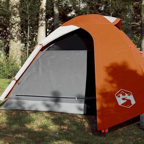Campingzelt 2 Personen Grau & Orange 264x210x125 cm 185T TAFT, ShGaxin Caming Zelt, Camping Markise Zelt, Camping Tents, Camping-Zelt - 94333 von ShGaxin