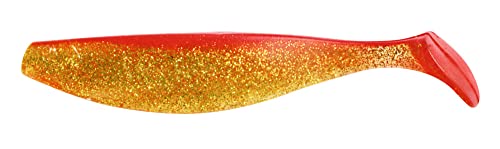 ShadXperts Xtra-Soft 7" - 18 cm Gummifisch für Hecht, Zander, Wels, Meeresangeln - 2 Stück (Gold Glitter/rot) von ShadXperts