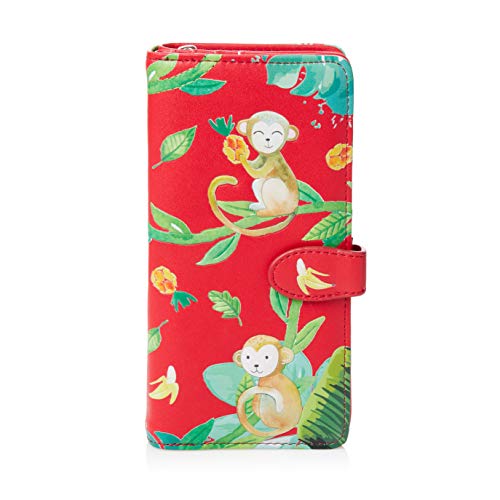 SHAGWEAR ® Portemonnaie Geldbörse Damen Geldbeutel Mädchen Bifold Mehrfarbig Portmonee Designs: (Dschungel AFFE/Jungle Monkey) von Shag Wear