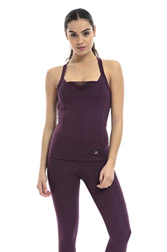 Shambhala Barcelona Collina Tank/Tanktop ohne Ärmel, aus recyceltem Polyester, Damen, Aubergine, Medium von Shambhala Barcelona