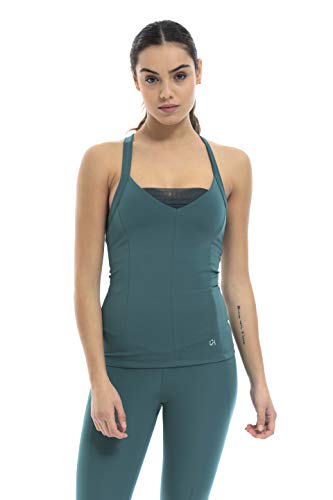 Shambhala Barcelona Collina Tank/Tanktop ohne Ärmel, aus recyceltem Polyester, Damen, Waldgrün, Medium von Shambhala Barcelona