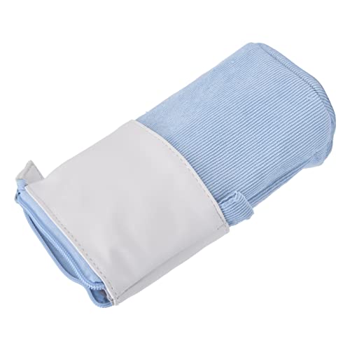 Federmäppchen zum Aufstehen, niedliches Teleskop-Bleistifthalter-Etui mit großer Kapazität, Mehrzweck für (Hellblau) von Shanrya