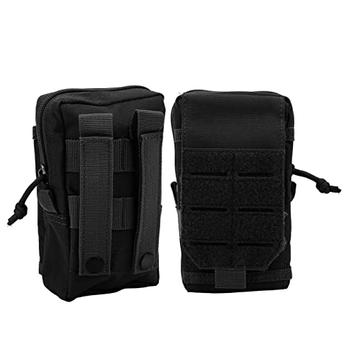Molle-Utility-Taschen, Telefonhalter, Hüfttasche, Atmungsaktiv, Reißfest, mit Klettverschluss Zum Radfahren (Schwarz) von Shanrya