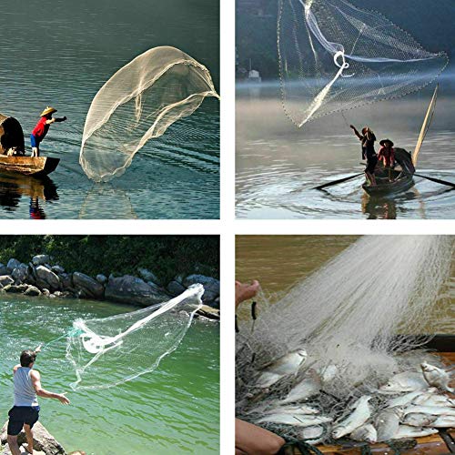 NITRIP Fischernetz, Fischernetz, tragbares Fischernetz Angelzubehör Fischernetz Fischernetz Langlebige Flüsse im Freien zum Angeln(3.6m) von Shanrya