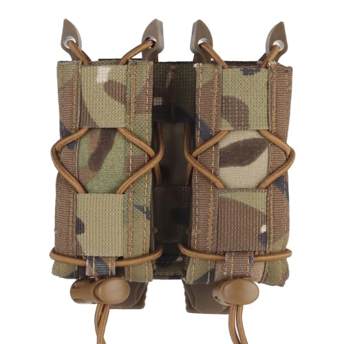 Double 9mm Mag Pouch,Open Top Pistol Magazine Pouch,Molle Tactical Magazine Holster Carrier Kompatibel mit 9mm/MP5/ MP7 von Shanyingquan