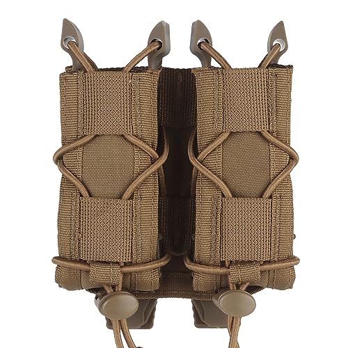 Double 9mm Mag Pouch,Open Top Pistol Magazine Pouch,Molle Tactical Magazine Holster Carrier Kompatibel mit 9mm/MP5/ MP7 von Shanyingquan