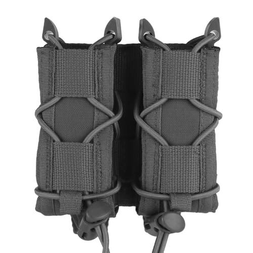 Double 9mm Mag Pouch,Open Top Pistolenmagazintasche,Molle Tactical Magazin Holster Carrier Kompatibel mit 9mm/MP5/ MP7 von Shanyingquan