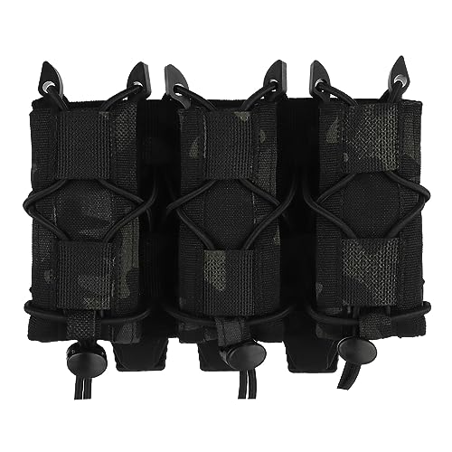 Triple 9mm Mag Pouch, Molle Tactical Magazine Holster Carrier, Tactical Magazine Holder Kompatibel mit 9mm/.45/MP7/MP5 von Shanyingquan