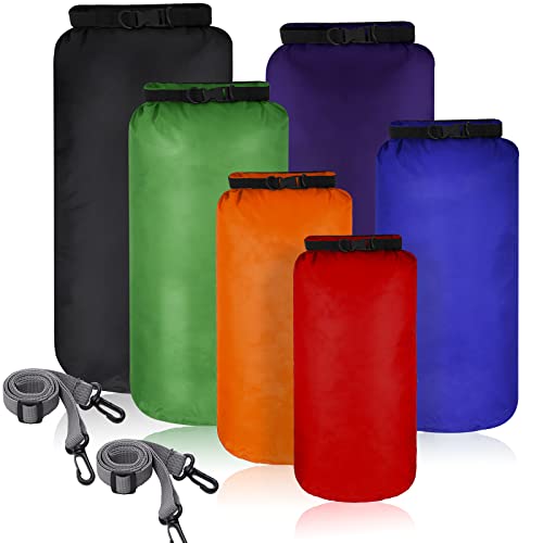 6 Stück wasserdichte Trockenbeutel Set Trockensack Leicht Luftdicht Packsack Set 20 L 15 L 10 L 8 L 5 L 3 L Trockentasche und Lang Verstellbar Schultergurt für Kajakfahren (Mehrfarbig) von Shappy