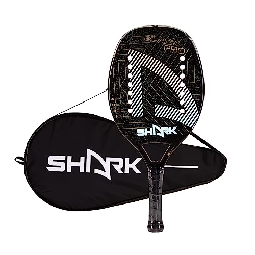 Shark Elite – Professioneller Strand-Tennisschläger | 3K Karbonfaser-Oberfläche | EVA-weicher Kern | 21 mm Dicke | Mikrogranulat-Textur von Shark Beach Tennis