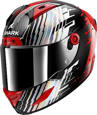 Shark Aeron Edgy, Integralhelm - Carbon/Rot/Silber - XL von Shark
