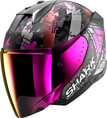 Shark Skwal i3 Jet Hellcat, Jethelm - Matt Schwarz/Silber/Lila - XS von Shark