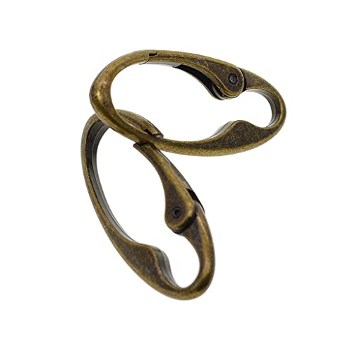 Sharplace 2 Stück Vintage Bronze Oval Karabiner Frühling Karabinerhaken Clip Schlüsselanhänger DIY Machen Handwerk Camping Spring Haken Schlüsselbund von Sharplace