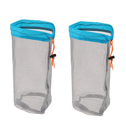 (2 Packung) Ultra- Stuff Sack Aufbewahrungsbeutel Für Tavel Camping Mesh Bag Sport Netzbeutel - Himmelblau, S von Sharplace