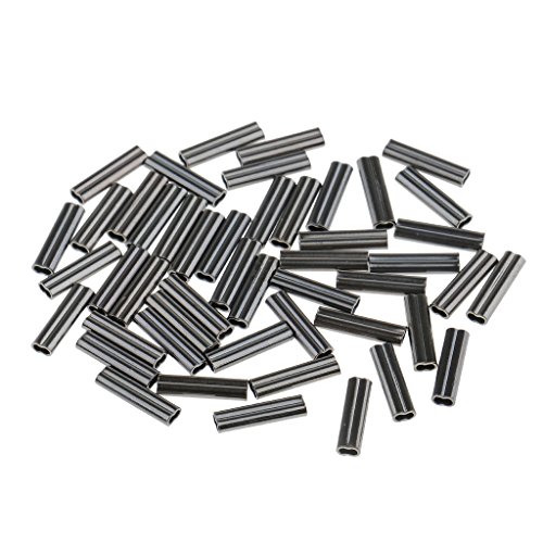 Sharplace 50 Stücke Angeln Klemmhülsen zur Stahlvorfachanfertigung für & Drahtführer, 0,8mm Bohrung von Sharplace