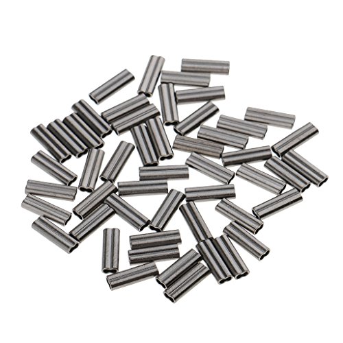 Sharplace 50 Stücke Angeln Klemmhülsen zur Stahlvorfachanfertigung für & Drahtführer, 1 mm Bohrung von Sharplace