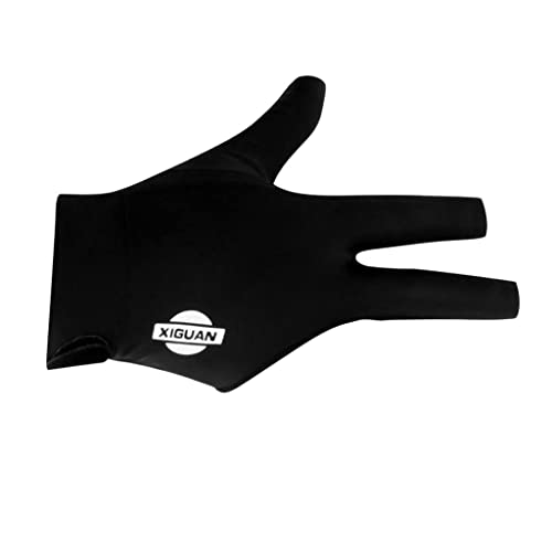 Billard Handschuh 3 Finger Pool Billiard Glove für Rechts Hand - Schwarz von Sharplace