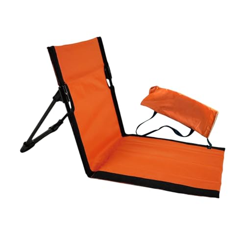 Sharplace Bodenstuhl, mit Rückenlehne Campingstuhl Outdoor-Klappstuhl Rückenlehne Klappstuhlpolster Strandsitze für Rasen-Rucksackreisen, Orange, 38cmx68cmx40cm von Sharplace