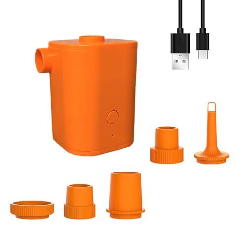 Sharplace Elektrische Luftpumpe, tragbare Luftpumpe, leichte Minipumpe, Luftpumpe zum Aufblasen und Entleeren für aufblasbare Riesen-Poolschwimmer, Orange von Sharplace