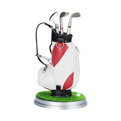 Sharplace Golf-Stiftehalter, kreative Souvenirs, dekorative Mini-Schläger, mit 3 Stiften, Mini-Bleistiftbecher, Geschenk, für Büro-Desktop-Golfer, Männer und, Rot von Sharplace