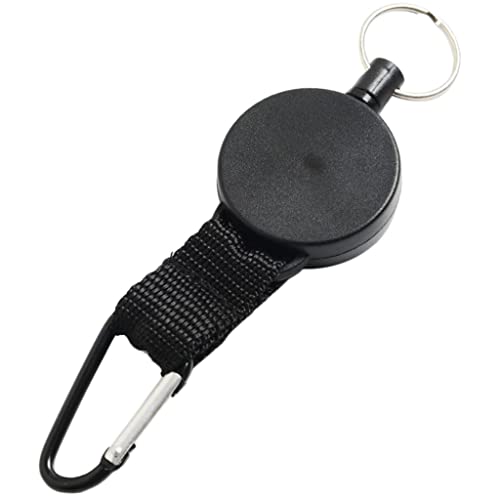 Sharplace Langlebiger Schlüsselhalter mit Karabinerschnalle und Stahlkabel in Schwarz, 4 Stück von Sharplace