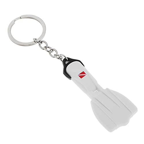 Sharplace Neuheit Tauchflossen Schlüsselanhänger Halter Tauchschlüsselring Tasche Tag - Weiß, 7,5 cm von Sharplace