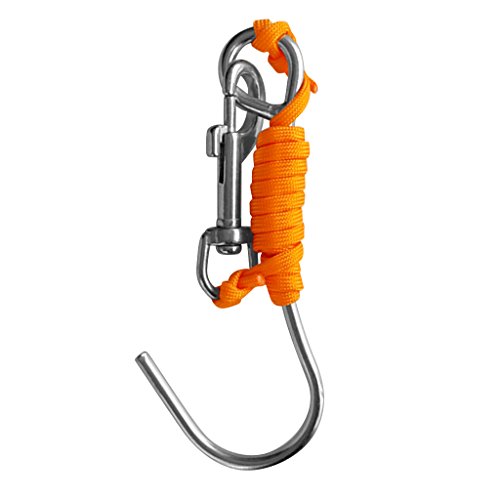 Sharplace Riffhaken mit Karabinerhaken und Nylon Tauchen Schnorcheln Sicherheitsausrüstung, Orange, wie beschrieben von Sharplace