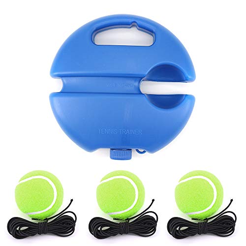 ShawFly Tennis Trainer,Tennistrainer Rebound Ball Tennistrainer Set mit 3 Bällen mit Tennisfuß und Seil Übungsball Selbststudium Tennis Übungstraining Tool für Erwachsene Kinder Spieler Anfänger von ShawFly