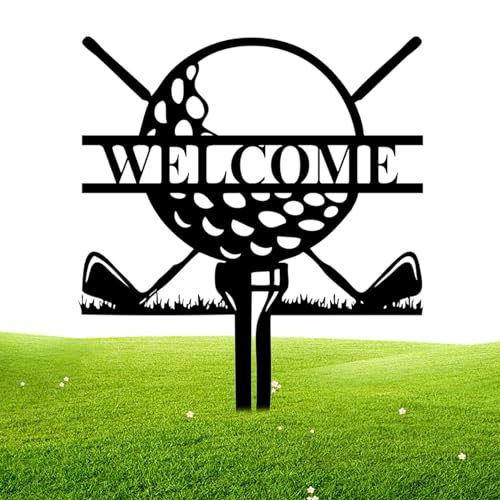 Shenrongtong Golf-Schilder für den Außenbereich,Golf-Rasenschilder, Golf Tee Yard Metallpfähle, Rostfreie Golfmarkierungen für Outdoor-Yard-Art-Patio-Garten-Rasenpfähle von Shenrongtong